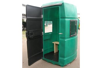 plastic guardhouse with bench